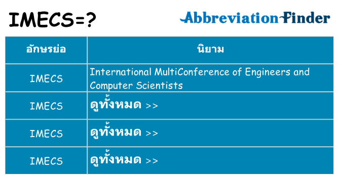 อะไรไม่ imecs ถึง
