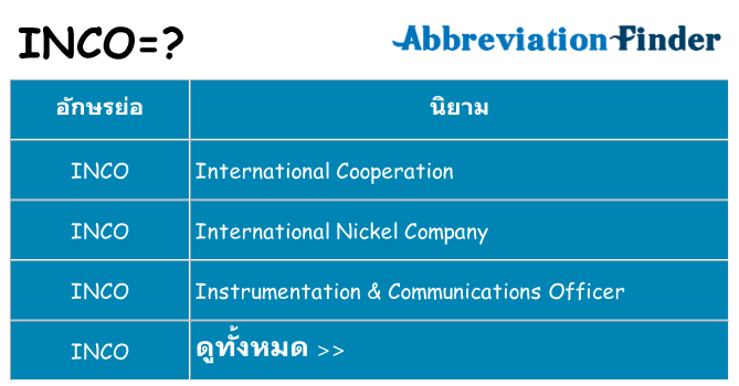 อะไรไม่ inco ถึง