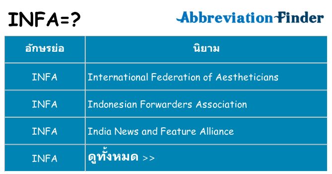 อะไรไม่ infa ถึง