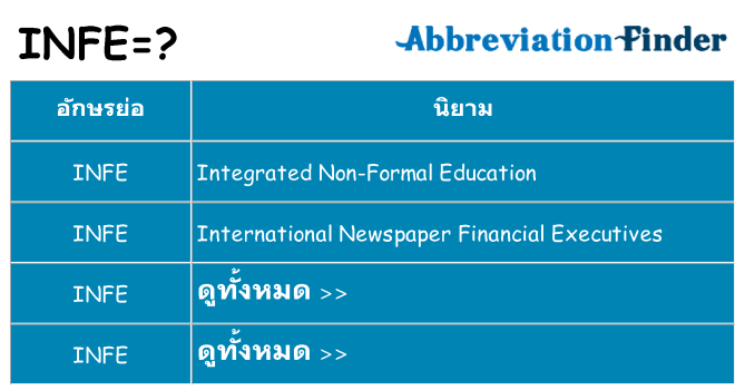 อะไรไม่ infe ถึง