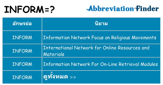 อะไรไม่ inform ถึง