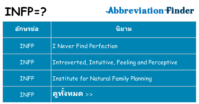อะไรไม่ infp ถึง