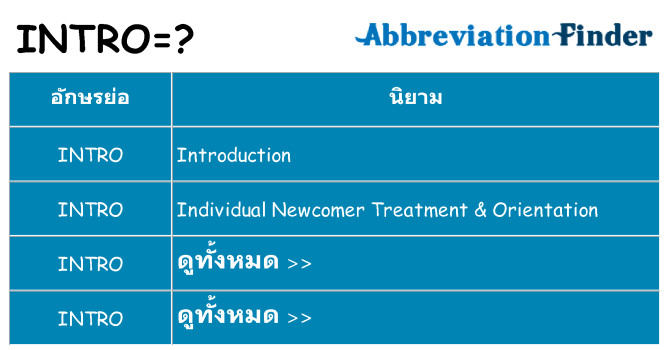 อะไรไม่ intro ถึง