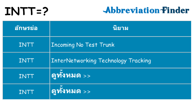 อะไรไม่ intt ถึง