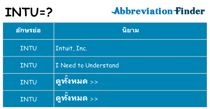 อะไรไม่ intu ถึง