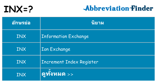 อะไรไม่ inx ถึง