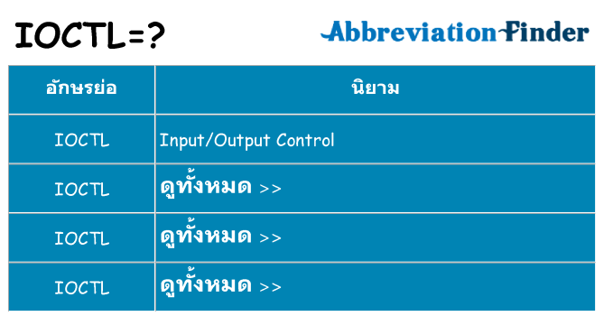 อะไรไม่ ioctl ถึง