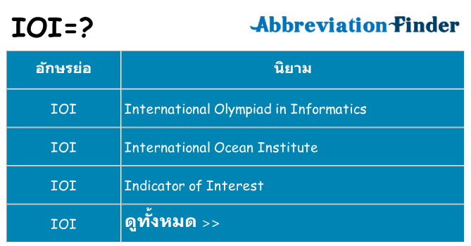 อะไรไม่ ioi ถึง
