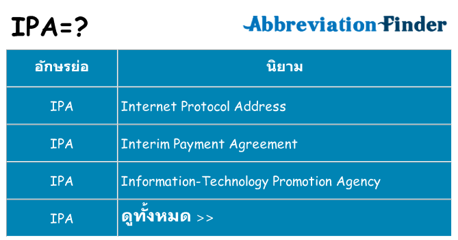 อะไรไม่ ipa ถึง
