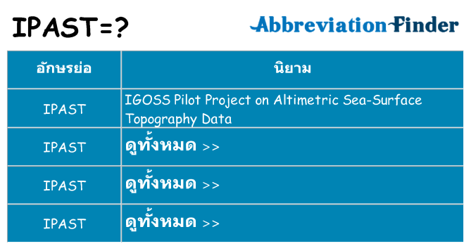 อะไรไม่ ipast ถึง