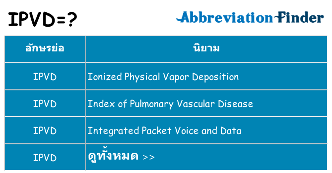 อะไรไม่ ipvd ถึง