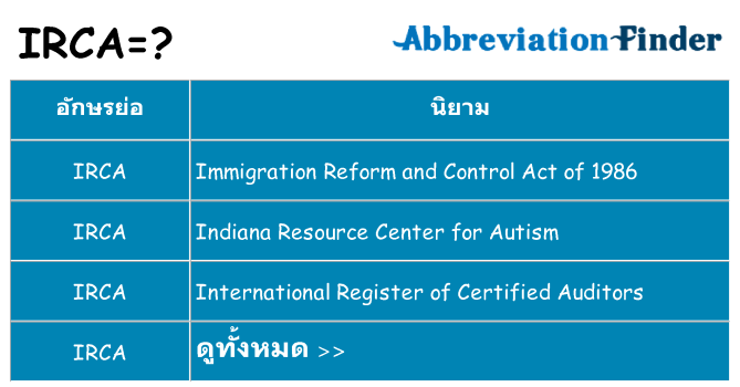 อะไรไม่ irca ถึง