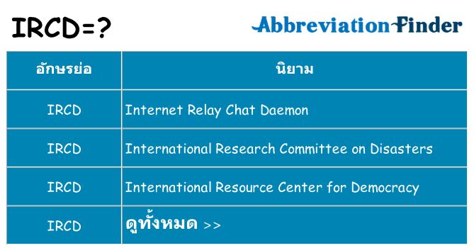 อะไรไม่ ircd ถึง