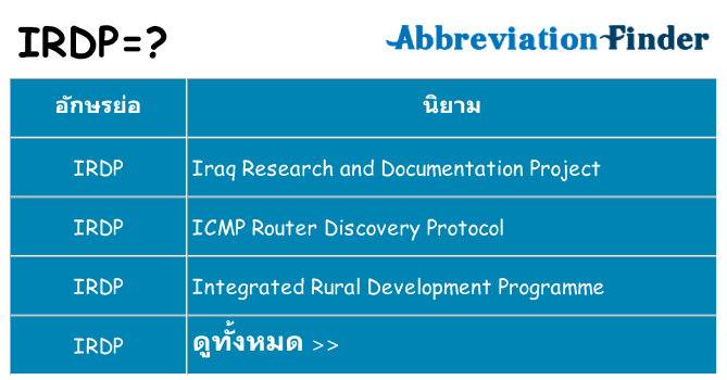 อะไรไม่ irdp ถึง
