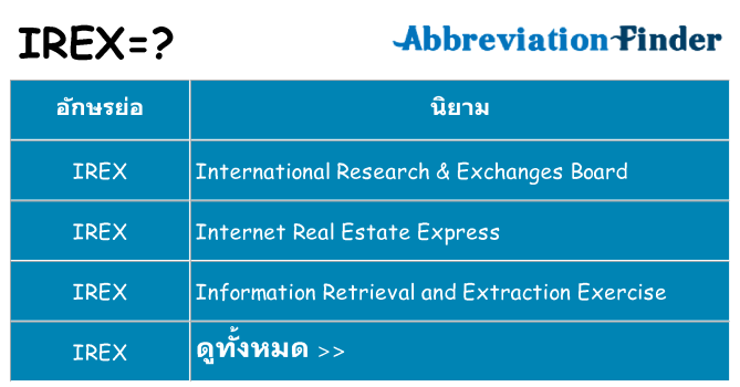 อะไรไม่ irex ถึง