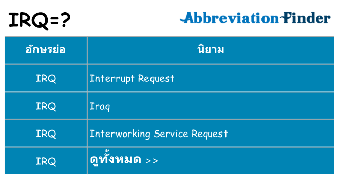 อะไรไม่ irq ถึง