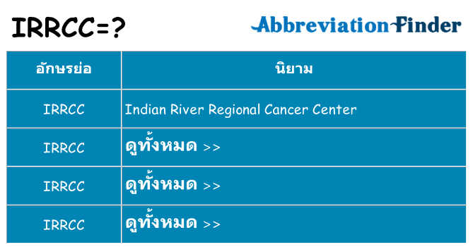 อะไรไม่ irrcc ถึง
