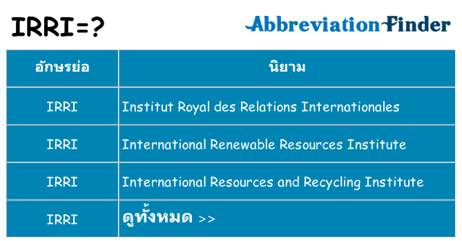 อะไรไม่ irri ถึง