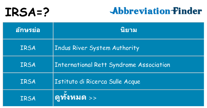 อะไรไม่ irsa ถึง