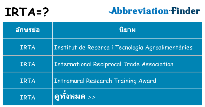 อะไรไม่ irta ถึง