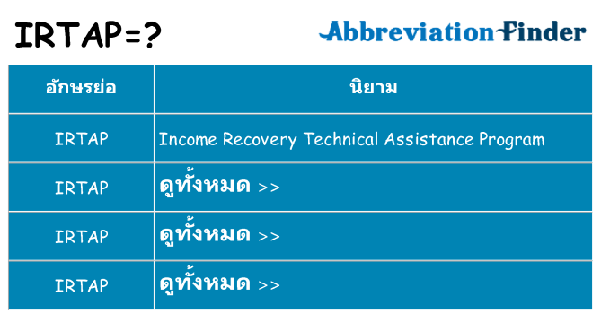 อะไรไม่ irtap ถึง