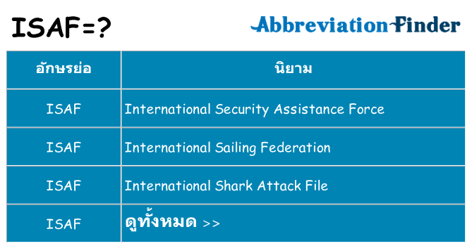 อะไรไม่ isaf ถึง