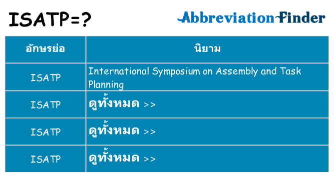 อะไรไม่ isatp ถึง