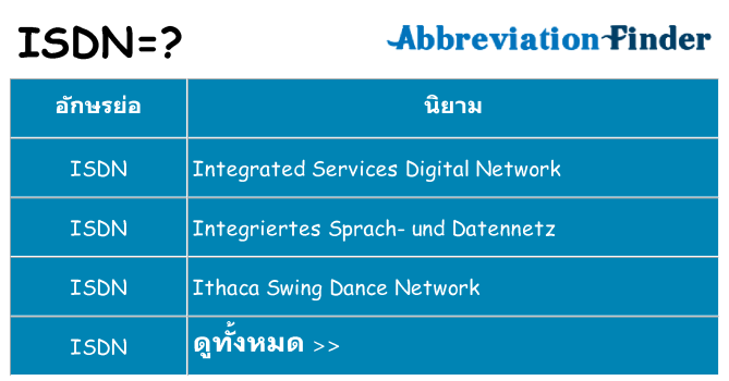 อะไรไม่ isdn ถึง