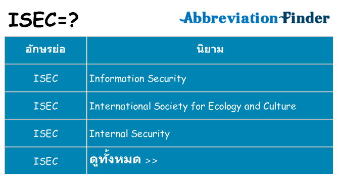 อะไรไม่ isec ถึง