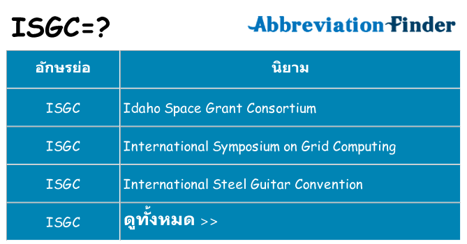 อะไรไม่ isgc ถึง
