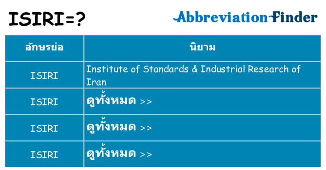 อะไรไม่ isiri ถึง