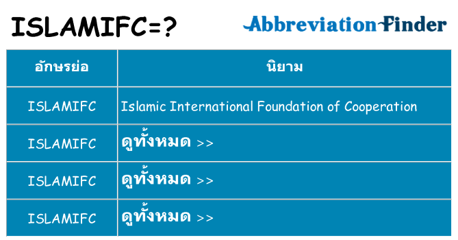 อะไรไม่ islamifc ถึง