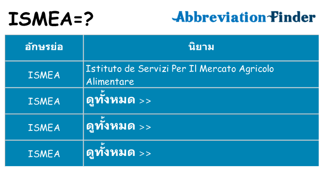 อะไรไม่ ismea ถึง