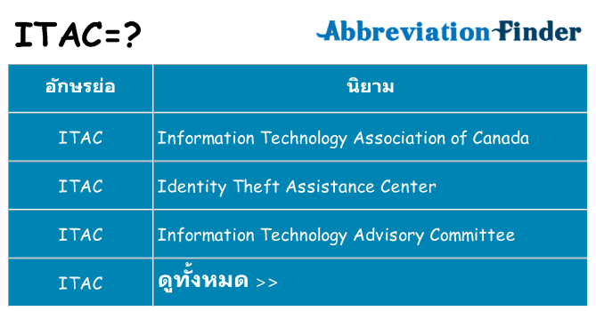 อะไรไม่ itac ถึง