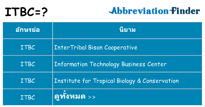 อะไรไม่ itbc ถึง
