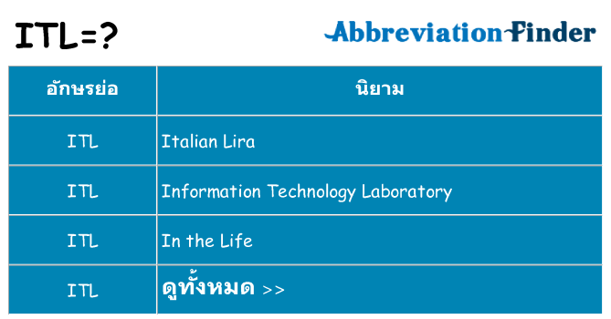 อะไรไม่ itl ถึง