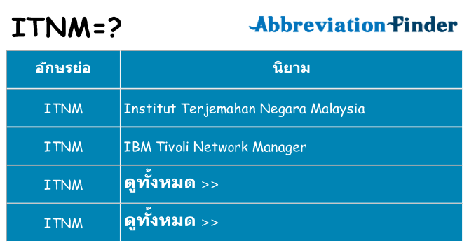 อะไรไม่ itnm ถึง