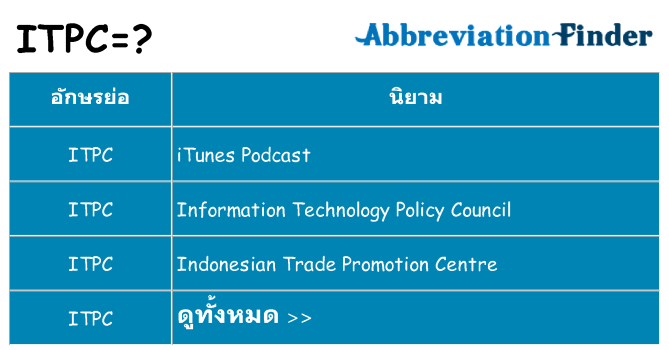 อะไรไม่ itpc ถึง