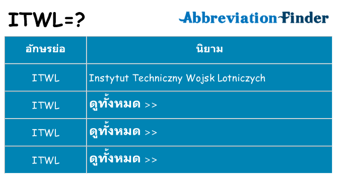 อะไรไม่ itwl ถึง