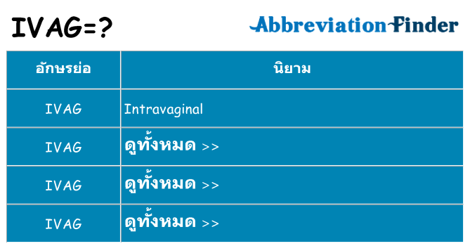 อะไรไม่ ivag ถึง