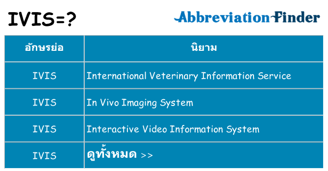 อะไรไม่ ivis ถึง