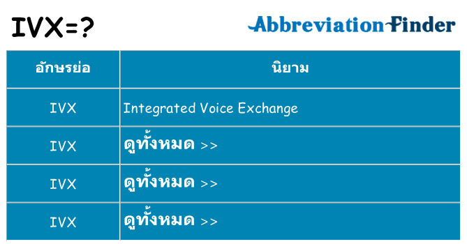 อะไรไม่ ivx ถึง