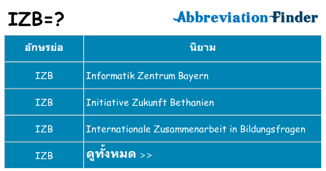 อะไรไม่ izb ถึง