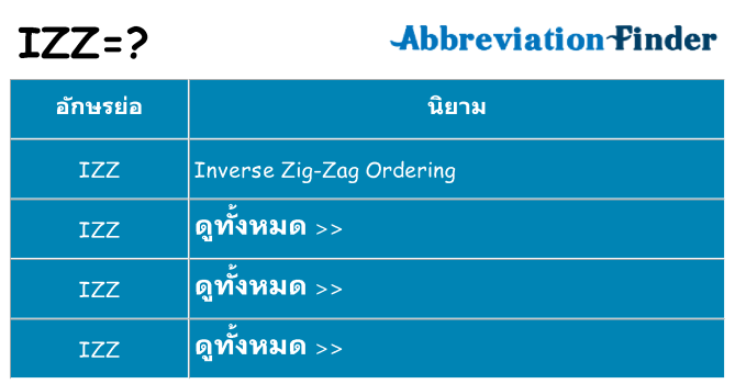 อะไรไม่ izz ถึง