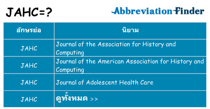 อะไรไม่ jahc ถึง
