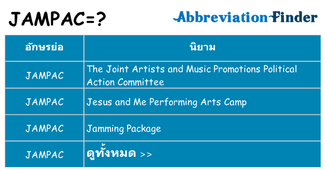 อะไรไม่ jampac ถึง
