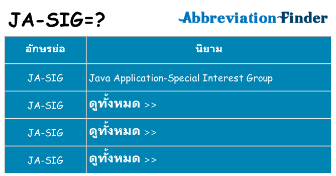 อะไรไม่ ja-sig ถึง