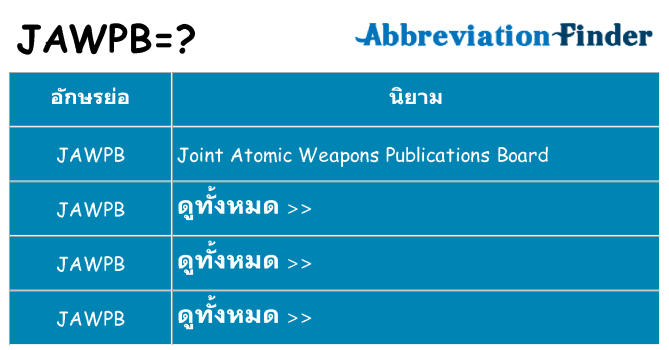 อะไรไม่ jawpb ถึง