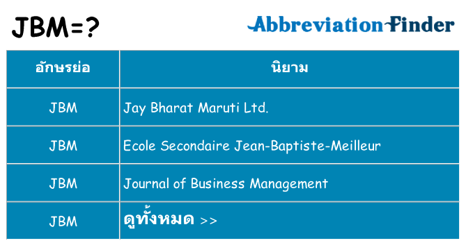 อะไรไม่ jbm ถึง
