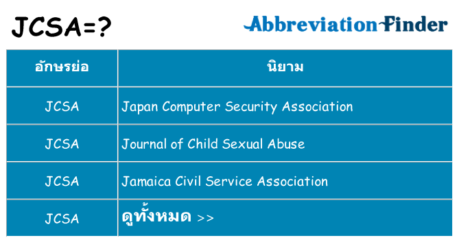 อะไรไม่ jcsa ถึง